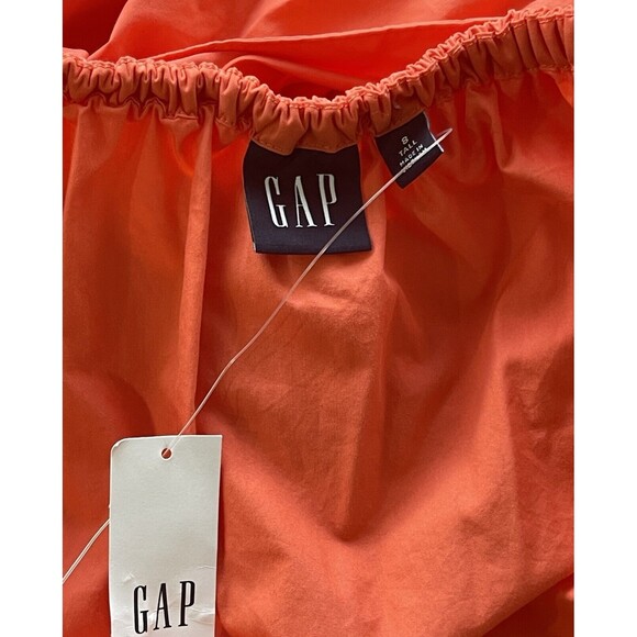 Gap Dress Women Coral Tiered Tie Back Maxi Cotton Pockets Classic Sz 8 T NWT - Picture 7 of 11